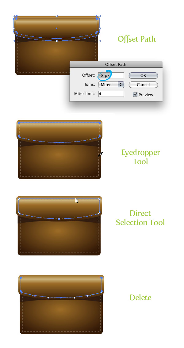 Icono de maletín con Adobe Illustrator