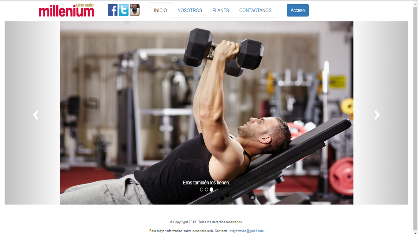 Millenium Gym Sitio Web
